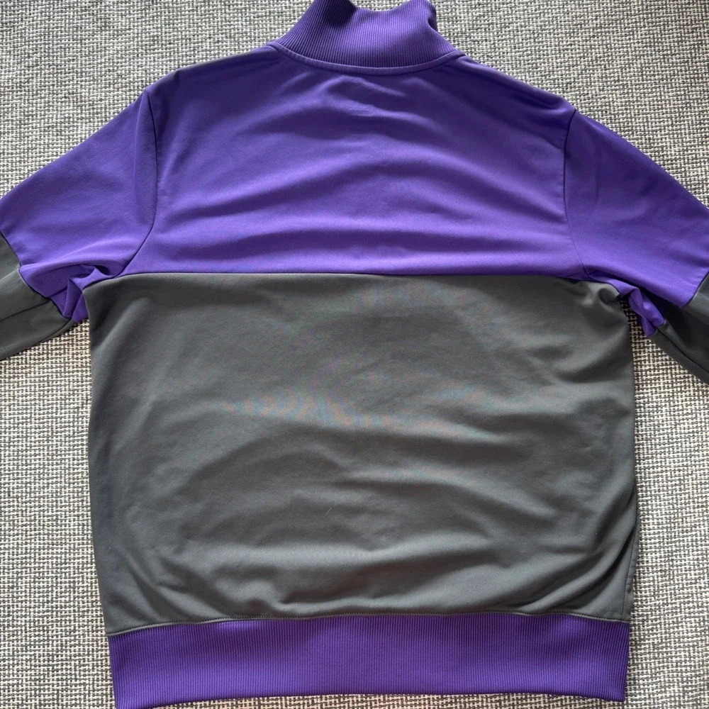 Nike Athletic Dept Track Jacket Purple Grey Colorblock Full Zip Mock Neck Large